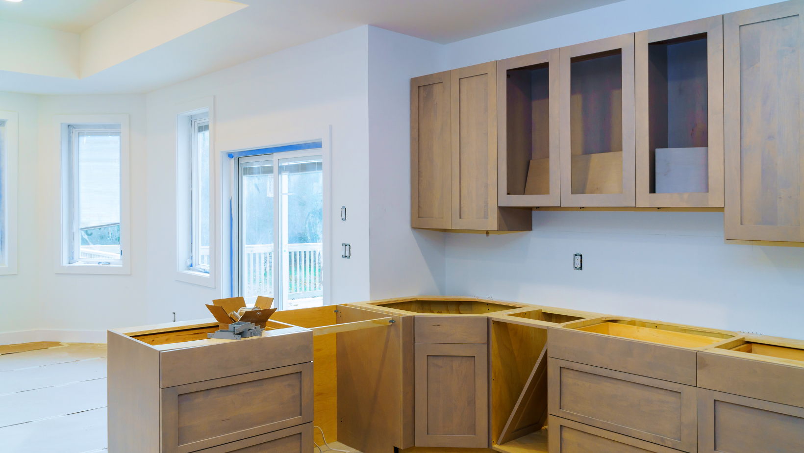 Wood Cabinets in Newly Remodeled Kitchen