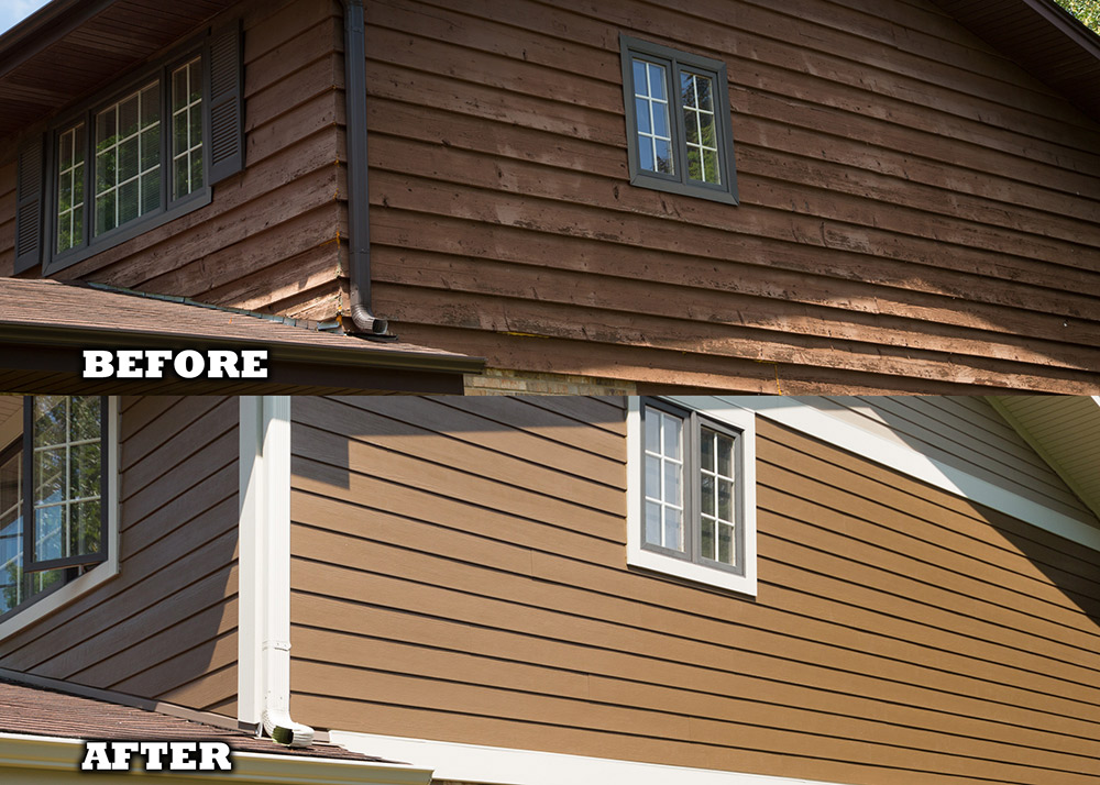Before and after siding photos from Hometown Restyling