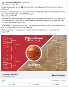hometown march madness bracket challenge