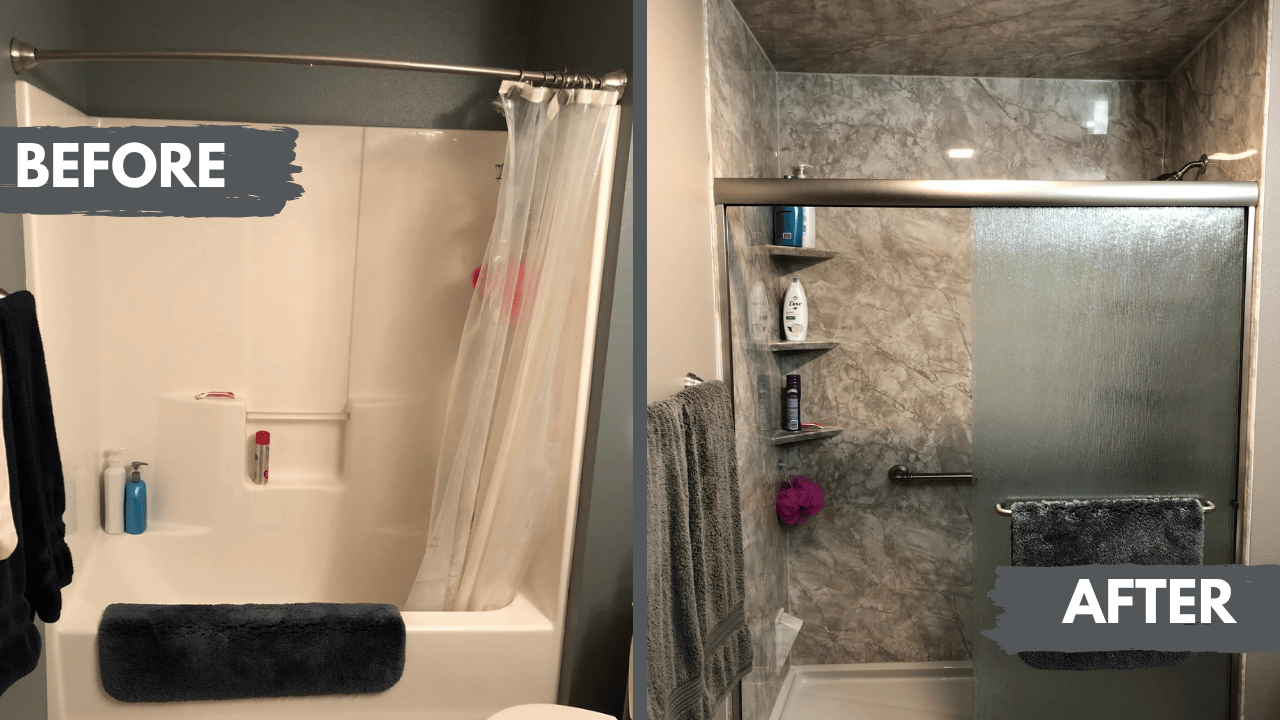 Before and After Bath Planet Bathroom Remodel Hometown Restyling