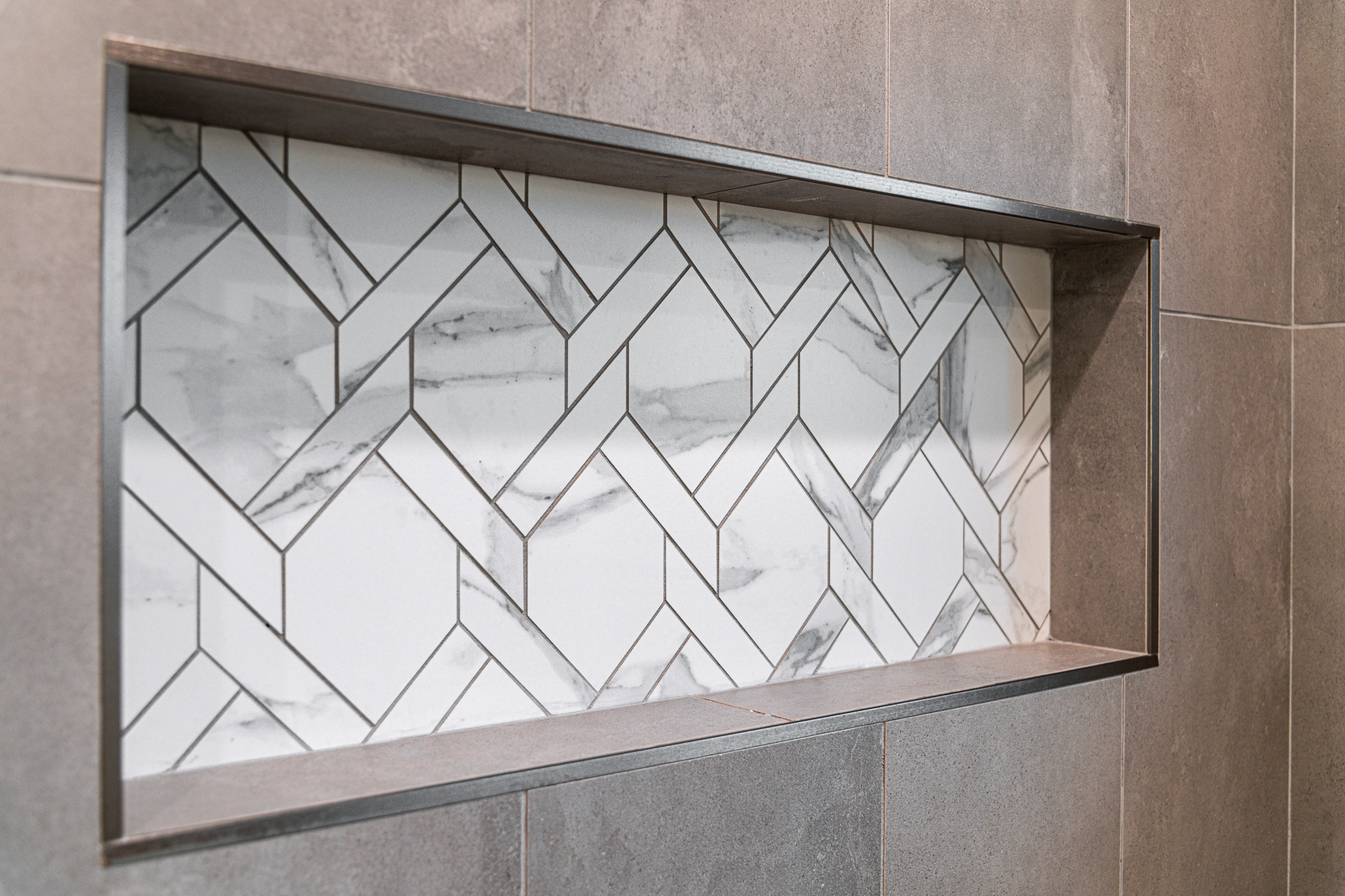 tile vs. acrylic shower. custom tile work